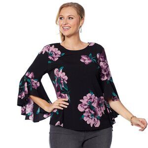 DG2 by Diane Gilman Floral-Print Cascade Tunic
